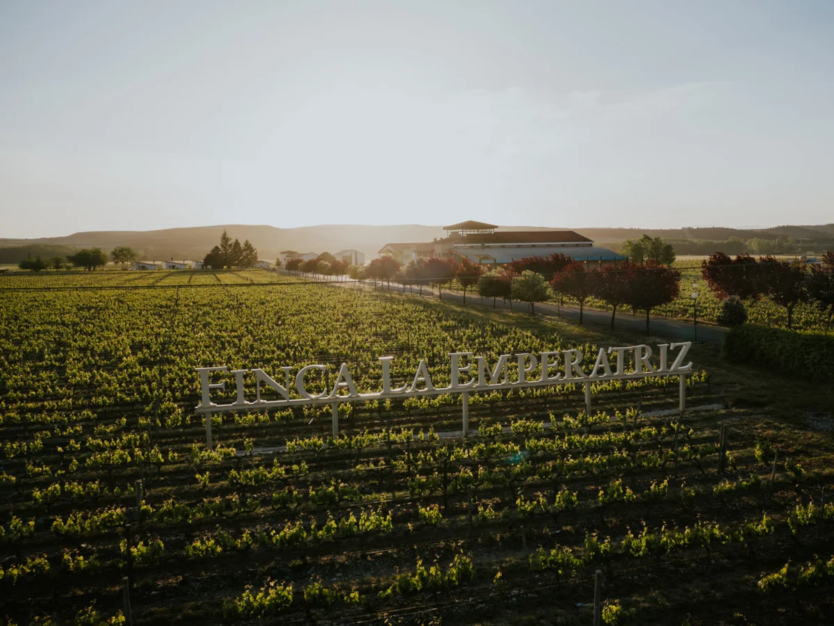 Finca La Emperatriz en Baños de Rioja, viñedo histórico con wine bar y vistas a la Sierra de la Demanda