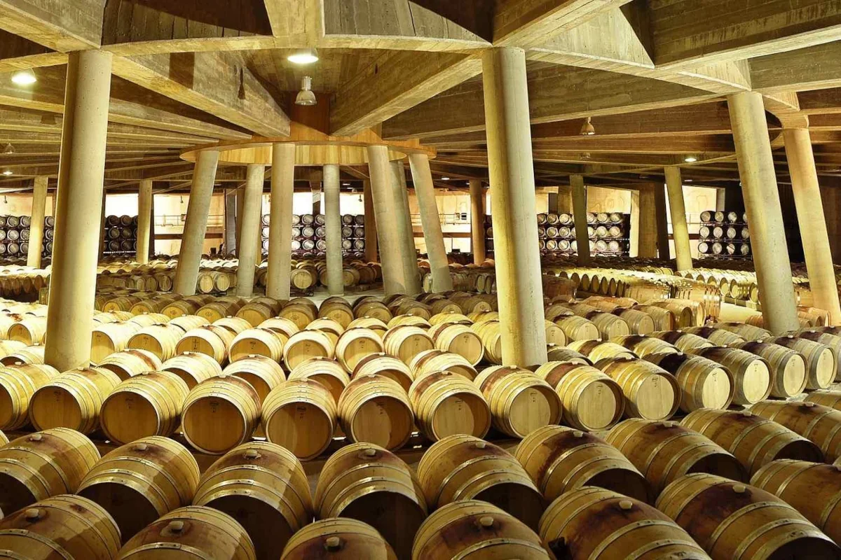 Bodega Viña Real en Laserna, edificio circular diseñado por Philippe Mazieres entre los viñedos de Rioja Alavesa